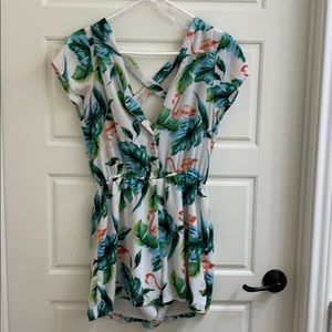 Flamingo beach romper